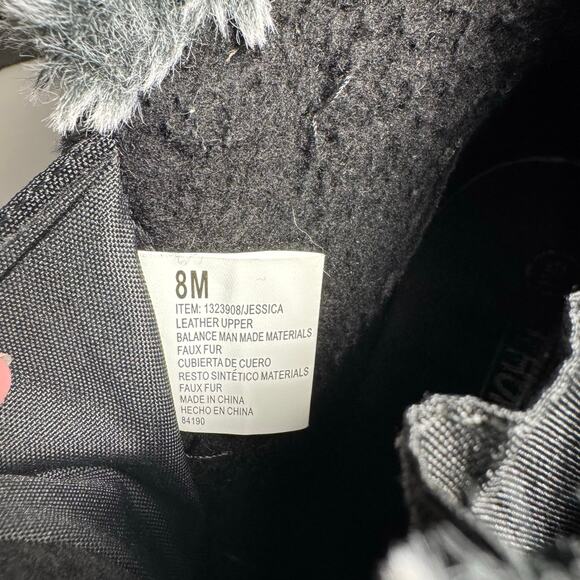 Khombu Women’s Jessica Black Boots with faux fur trim. Size 8 - Picture 7 of 9